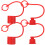 12Pcs Durable Red Hydraulic Hose Caps Plastic Coupler Dust Covers 2