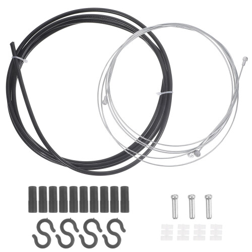 5Sets Durable Black Bike Shift Cables with Rubber Coating for Cycling 2