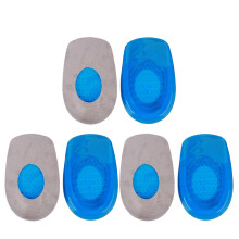 3Pairs Silicone Heel Cushions Men & Women, Soft Shoe Lift Insole 11.5x7.2cm