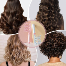 Upgraded Double Row Wave Tooth Comb for Curly/Thick Hair, Reduces Static & Breakage, Anti-Slip Handle, Pink – Compatible with All Hair Types