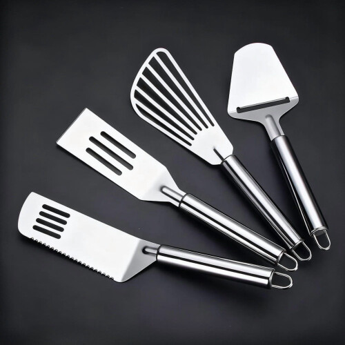 Spatel i rostfritt stål med slits 23 cm 1