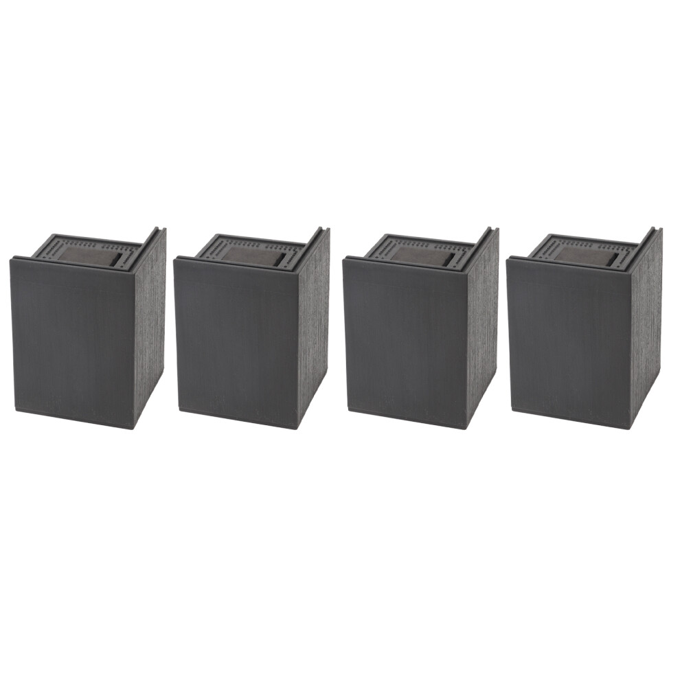 4-Pack Square Sofa Risers Â 10.5Cm Black Plastic & Eva 9058772627346