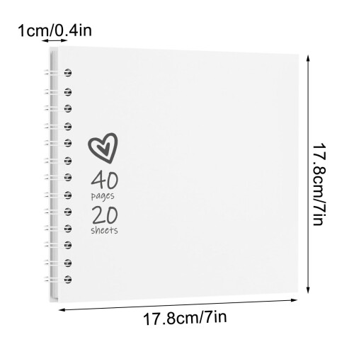 Άλμπουμ φωτογραφιών 7X7 ιντσών DIY για λεύκωμα, χοντρό χάρτινο λεύκωμα, 40 σελίδες, 1