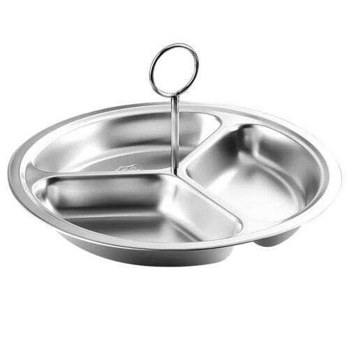 Stainless Steel Steamer Basket 3-Cavity with Handle 1