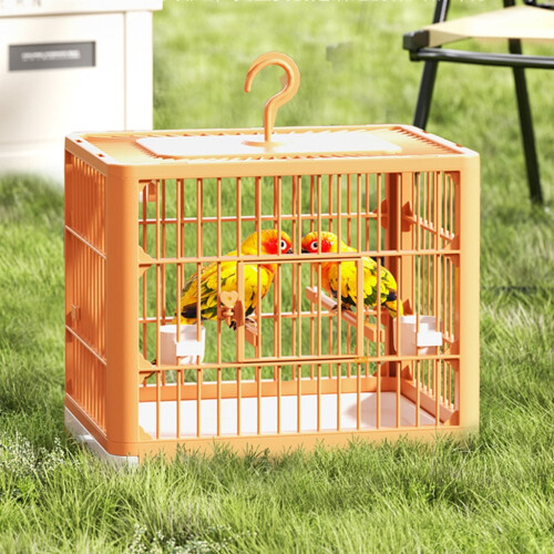 Comoda gabbia per uccelli con posatoio, ideale per giardino e casa. 1