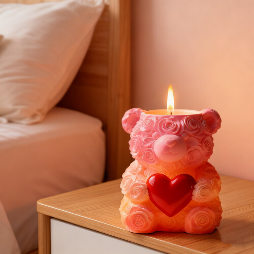 τεμάχια Καλούπι Σιλικόνης Love Bear για Σκυρόδεμα, Τσιμέντο, Πηλό, Ρητίνη – Γλάστρα, 2