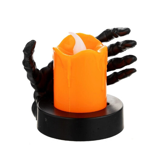 Φωτιστικό κεριού LED για το Halloween με λαμπερό σκελετό, χειροποίητο, τροφοδοτούμενο 1