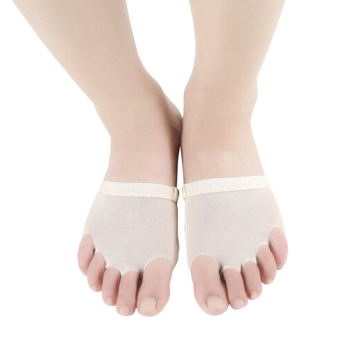 3Pcs Beige Belly Dance Thong Shoes Padded Polyester Half Palm Practice 1