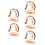5Pièces Ski Enfant Orange Ajustable Pour 6