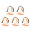 5Pièces Ski Enfant Orange Ajustable Pour 9