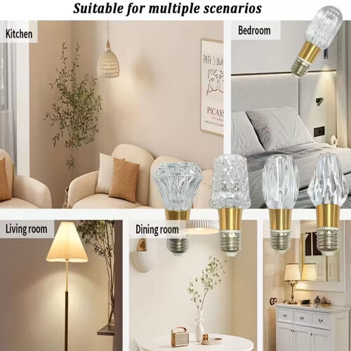 Ampoule LED E26, 5W, style cristal, blanc 6000K 1