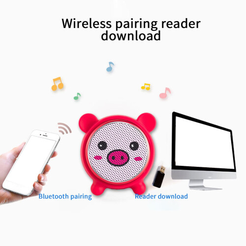 Μίνι ηχείο Bluetooth με υποδοχή TF και μπάσο, χαριτωμένο σχέδιο κινουμένων σχεδίων για 2
