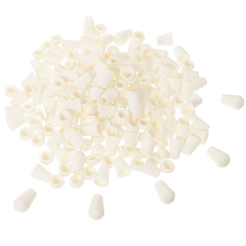 500Pcs White Plastic Rope Ends Drawstring Cord Fasteners for Sweaters 1