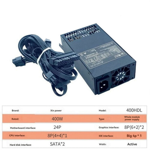 400W PSU ATX Full Modular Power Supply FLEX Module Low Noise for Small 1U (Flex ITX) Computer Chassis 1