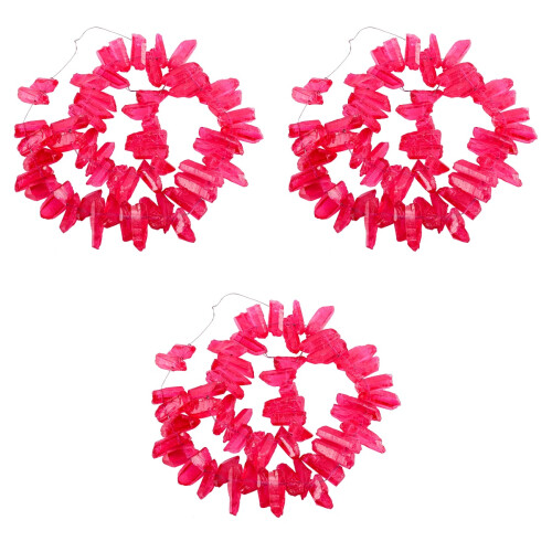 3Sets Red Crystal Column DIY Jewelry Material Delicate Earring Kit 2