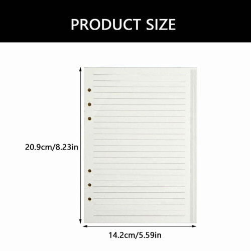 Refillable Lined Paper Inserts 80 Sheets 6-Hole 1