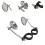 Motorcycle Rear View Mirror Sturdy Adjustable 38-41mm Fork Mount Side Mirror Argent 6