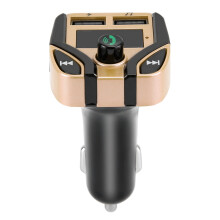 Adattatore Bluetooth per auto per chiamate in vivavoce, trasmettitore FM, adattatore radio wireless con ricarica QC3.0, doppie porte USB