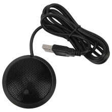 Noise Reduction Microphone for Computer, 360 Omnidirectional USB Conference Mic Crystal Clear Sound Mute Button Plug & Play Portable Design Non