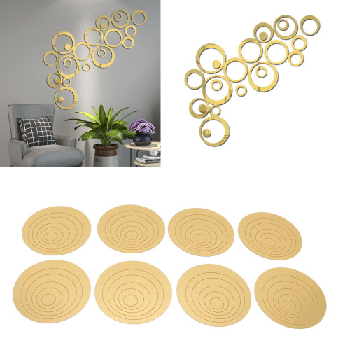 3D Round Acrylic Wall Mirror Decals (2Pack) 2