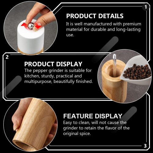 HEMOTON Household Grinding Tool Pepper and Multipurpose Grinds White 1