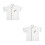 2Pcs White Short Sleeve Casual Loose Catering Jacket 9