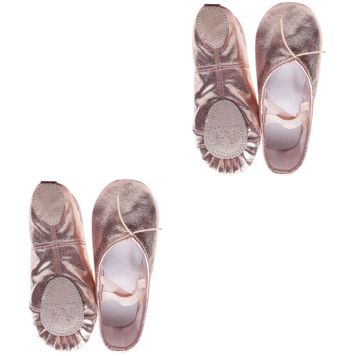 2Pièces Chaussures De Danse Rose PU Mode Pour Fête 2