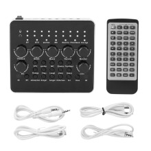 Intelligent Noise Reduction Sound Card For Live Streaming, Reverb Mode Bluetooth Multi-Device Support Adjustable Volume And External Sound Card