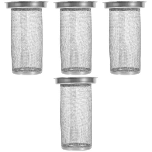 4Pcs Stainless Steel Tea Filters Tea Leaf Strainers Silver Set 2