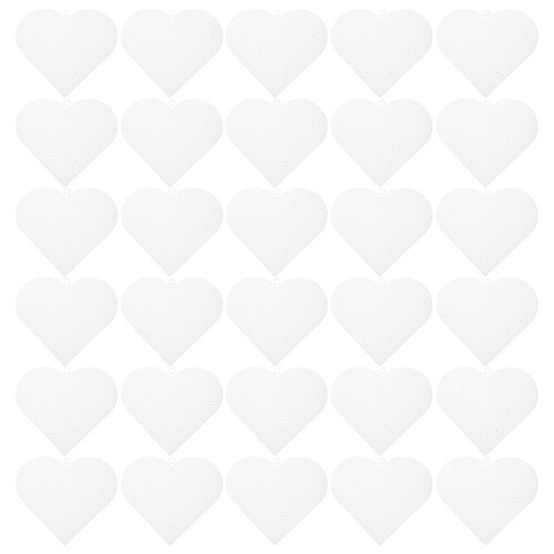 120Pcs Heart Shape White Mesh Craft Canvas Breathable Pe Material 2