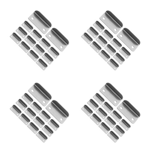 80Pcs Durable Silver Iron Lock Plates L Shaped for Home Office Drawers 2