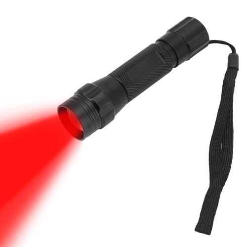 Κόκκινος φακός LED, κράμα αλουμινίου, με δυνατότητα ζουμ, 1x18650 1