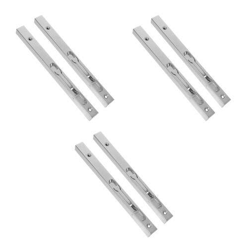 6Pcs Stable Silver Door Lock Bolt Stainless Steel Use 2