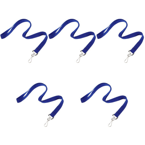 5Pcs Blue Daily Use Polyester Lanyards with Comfortable Neck Design 2