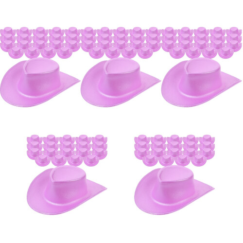 100Pcs Lightweight Plastic Mini Hats Purple for Doll Decor 2