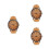 3Pcs Elegant Orange Canvas Wrist Watch Quartz Silent Precise Movement 7