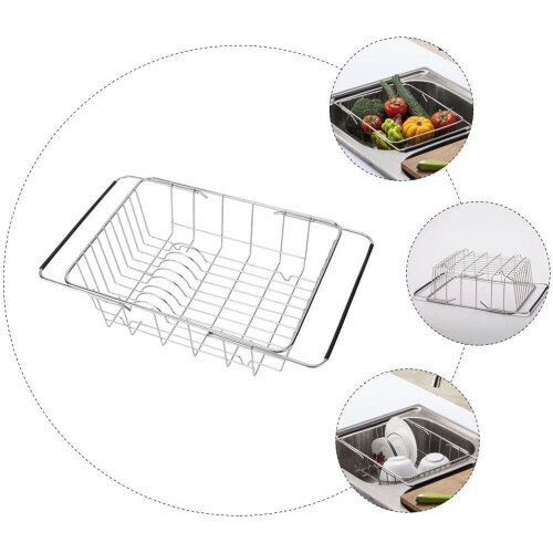 Kitchen Sink Drain Basket Rack Set with Curved Bottom Dish Strainer for Efficient Kitchen Sink Drainage 1