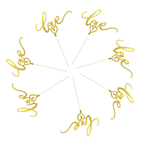 20Pièces Cake Toppers Dorés Lettres Love Décoration 2