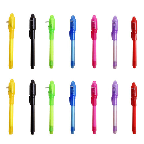 28Pcs Invisible Ink Pen Uv Marker Assorted Colors for Fun and Security 1