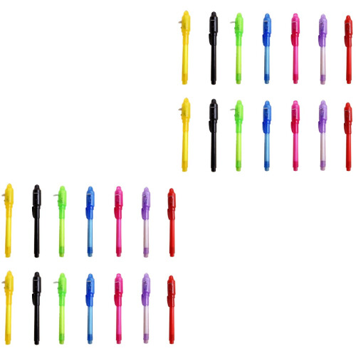 28Pcs Invisible Ink Pen Uv Marker Assorted Colors for Fun and Security 2