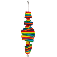 Wooden Bird Toy For Parrots, Climb And Explore Multilayered Vibrant Colors Durable Non Toxic Construction With Grinding Beak Functionality For All