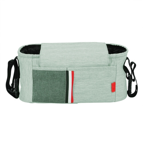 Adjustable Velcro Connection Strap Stroller Organizer Universal Stroller Organizer with Cup Holders Multi Structure Linen Fabric Durable Materials