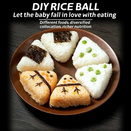 Φόρμα Onigiri 6 σε 1 – Τριγωνική μηχανή σούσι με γρήγορη αναδίπλωση, φτιάχνει 6 μπάλες 2