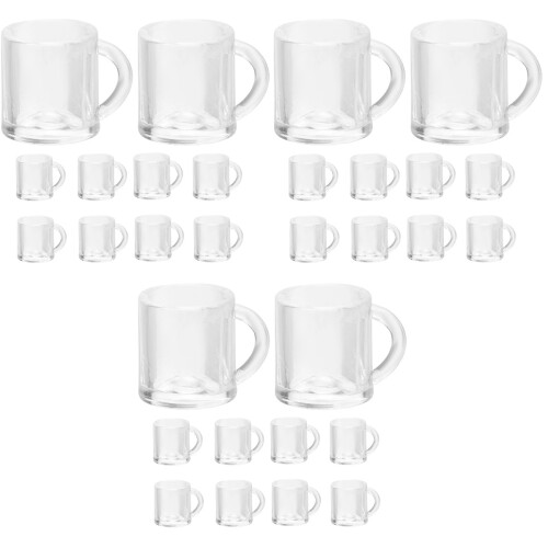 30Pièces Mugs Miniatures Transparent ABS Accessoires Miniature 2