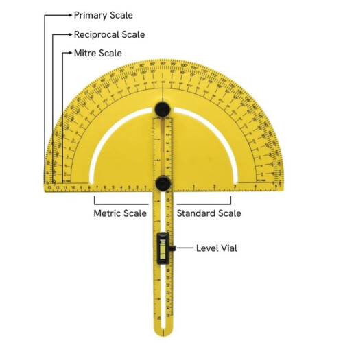 Plastic Swing Angle Ruler Finder Protractor, 180 Degree for Engineer Measuring Tool, Versatile Angle Measurement, Durable and Precise 2