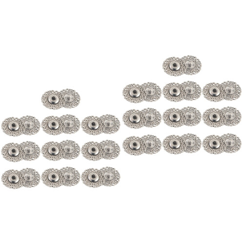 20Pcs Silver Snap Buttons Hollow Snowflake Pattern for Sewing Use 2