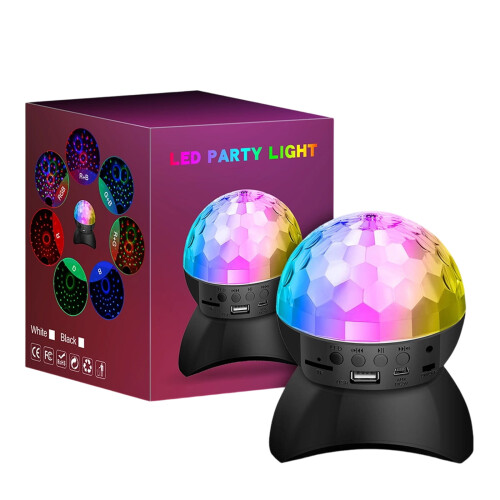 Ηχείο Bluetooth με φωτισμό πάρτι LED, ντίσκο μπάλα, 7 χρωμάτων RGB strobe, συγχρονισμό 1
