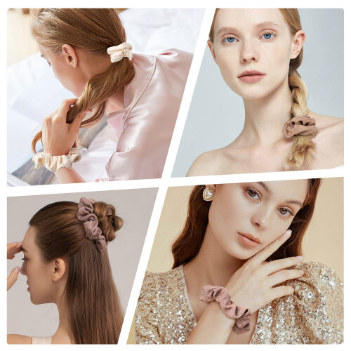 Scrunchies από βαμβάκι για κορίτσια, γυναίκες με χοντρές μπούκλες, αξεσουάρ μαλλιών 2