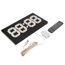 Réveil avec fonction snooze et télécommande, alimentation filaire écologique, luminosité réglable et veilleuse, horloge murale numérique 3D