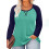 Damen Langarm-Raglan-Top, einfarbig, Rundhalsausschnitt, locker geschnitten 5
